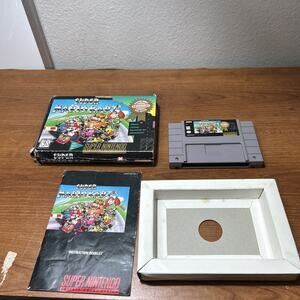 Super Mario Kart (Super Nintendo SNES) Game Cartridge With Box, Manual